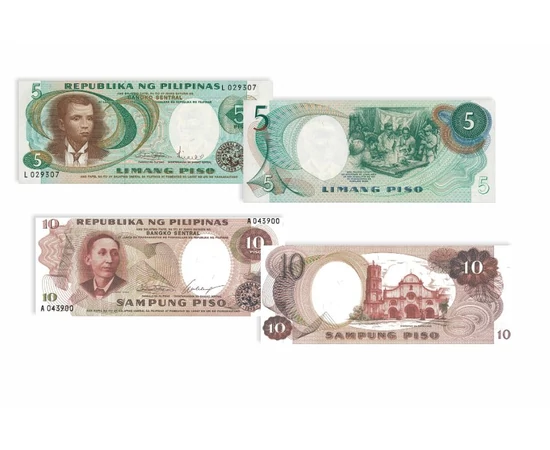 5 10 20 50100 peso VAN TANÚSÍTVÁNY    Insulele Filipine 1969