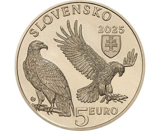 5 euro Stemă acvila de câmp val.nom.  cupru nichel 191 g Slovacia 2025