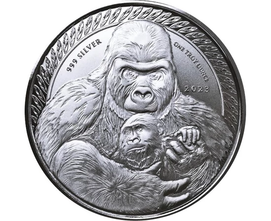 KON/ 500 franci,Gorila de munte,Ag,2023, Congo