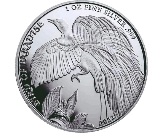 PNG/ 1 kina,Pasărea paradisului,Ag,2023, Papua Noua Guinee