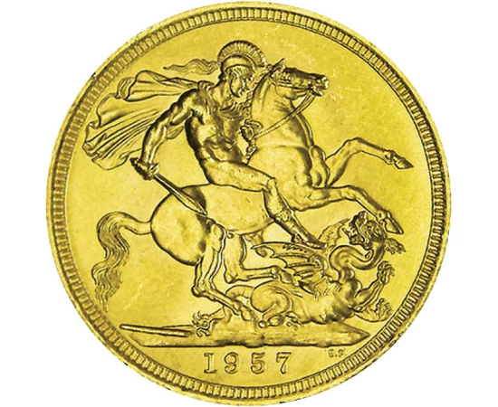  1 sovereign,Elisabeta II, Au,1957-68, Marea Britanie