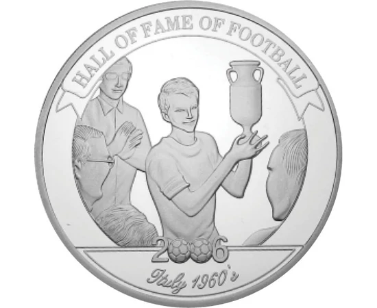 2000 şilingi, Facchetti primeşte trofeul CE, argint de 350/1000, 27 g, Uganda, 2006