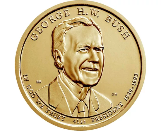 1 dolar, George H. W. Bush, cupru, nichel, 8,1 g, SUA, 2020