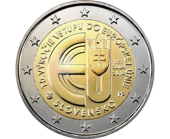  2 euro, 10 ani în UE, 2014, Slovacia