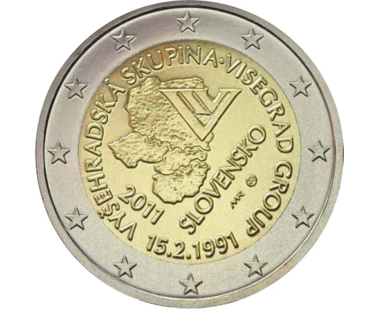  2 euro,V4 Grupul de la Visegrad,2011, Slovacia
