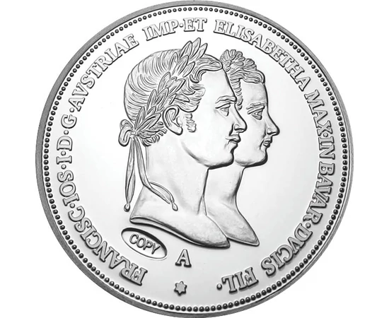 OMM/ 1 gulden/florin,Logodna,1854, repl., Monarhia Austro-Ungară