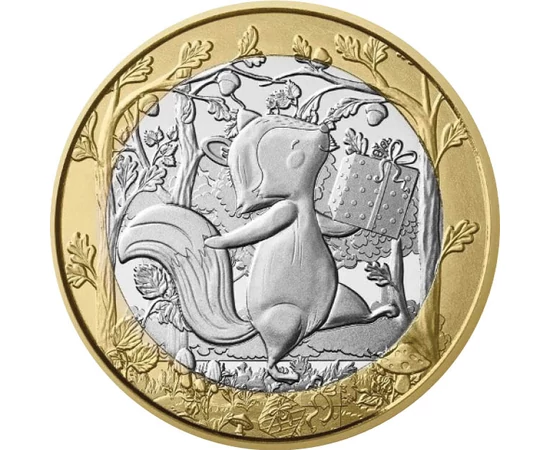 5 euro, Vulpe cu cadou în pădure, cupru, nichel, 11,7 g, Franţa, 2026
