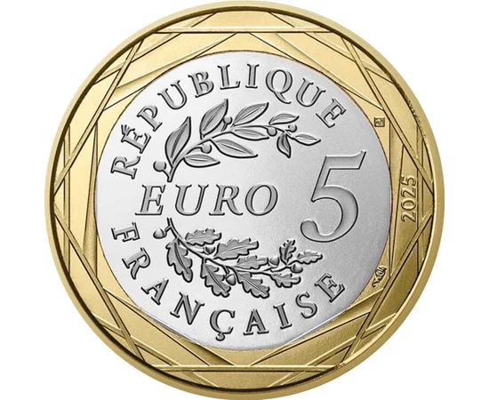 5 euro Coroană de stejar laurifoliu val.nom. cupru nichel 117 g Franţa 2026