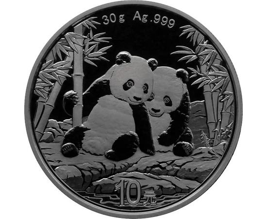 10 yuani, Doi panda, , argint de 999/1000, 31,1 g, China, 2026