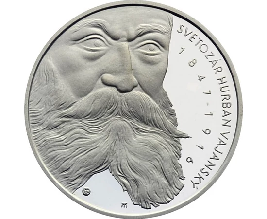 200 coroane, Svetozár H. Vajanský, 1847-1916, argint de 750/1000, 20 g, Slovacia, 1997