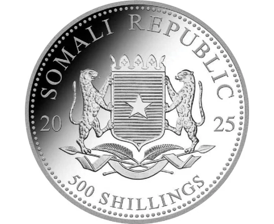 SOM/ 500 şilingi Elefantul 5uAg2025 Somalia