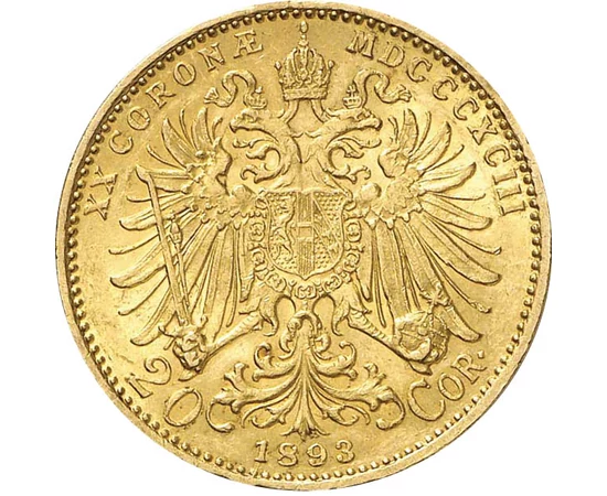  20 coroane,Franz Josef,aur,1892-1905, Monarhia Austro-Ungară