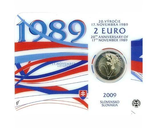 2 euro, Reprezentarea unui clopot, cupru, nichel, 8,52 g, Slovacia, 2009