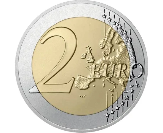 2 euro Harta UE  cupru nichel 852 g Lituania 2025