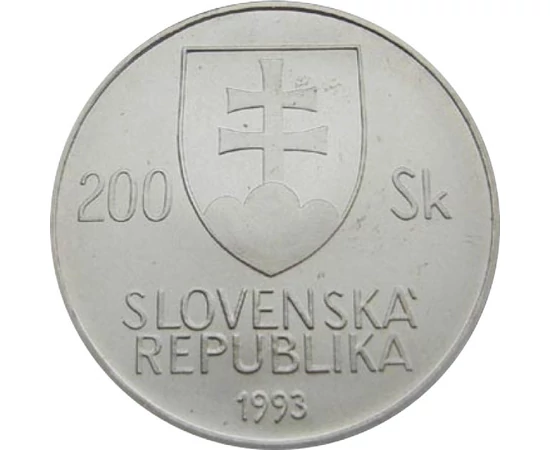200 coroane Stemă   argint de 750/1000 20 g Slovacia 1993