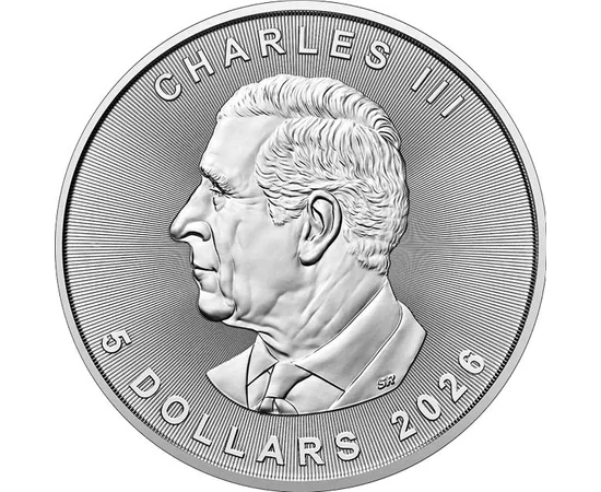 5 dolari Charles al III-lea val.nominală  argint de 9999/1000 311 g Canada 2026