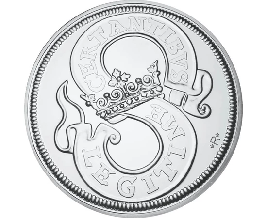 replica medaliei de încoronare Coroană text de încoronare  aliaj de cupru placat cu argint 38 g piesa originală: 1618 ND