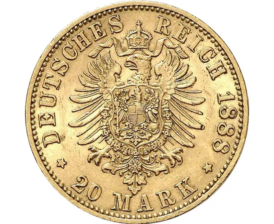  20 mărciaurWilhelm II.1888-1913 Imperiul German