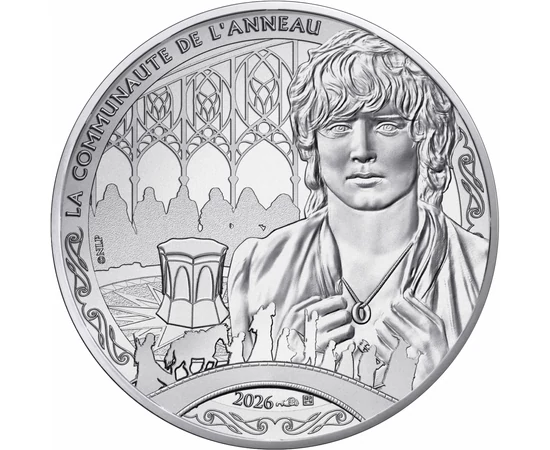 10 euro, Frodo şi  Frăţia Inelului, , argint de 333/1000, 13 g, Franţa, 2026