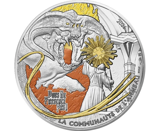 10 euro, Gandalf şi Balrogul, , argint de 333/1000, 13 g, Franţa, 2026