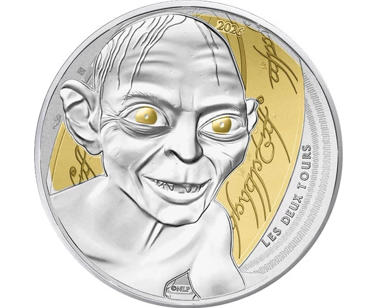 10 euro, Gollum şi Inel Elfesc, , argint de 333/1000, 13 g, Franţa, 2026