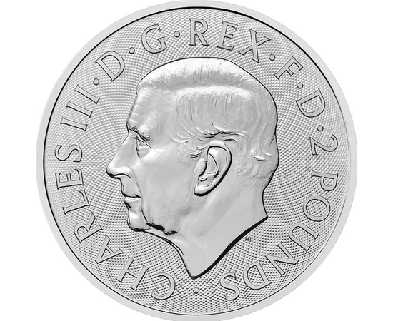 2 lire Charles al III-lea  argint de 999/1000 311 g Marea Britanie 2026