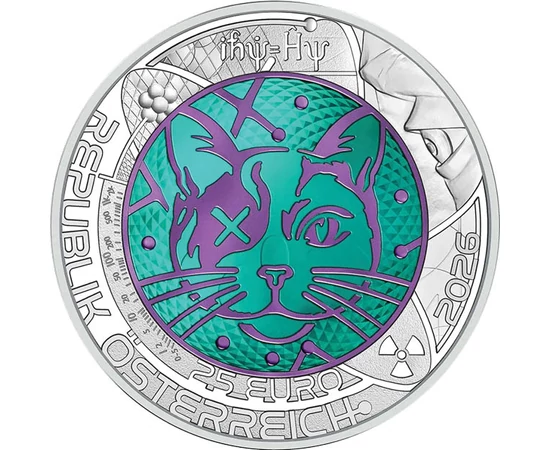 25 euro Pisica lui Schrödinger val. nomin. argint de 900/1000 9 g Austria 2026