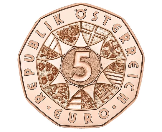 5 euro 9 steme austriece  cupru nichel 89 g Austria 2026