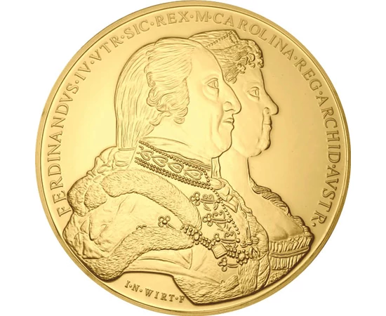 medalie placată cu aur, replică, Altar roman cu blazon, cupru, nichel, placat cu aur, 35 g, Imperiul Austriac, piesa originală: 1790, eredeti érme: 1790