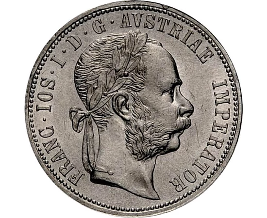  1 florin,Francisc J,în etate1872-92, Monarhia Austro-Ungară