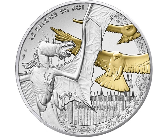 10 euro, Lupta vulturilor cu un Nazgûl, , argint de 333/1000, 13 g, Franţa, 2026