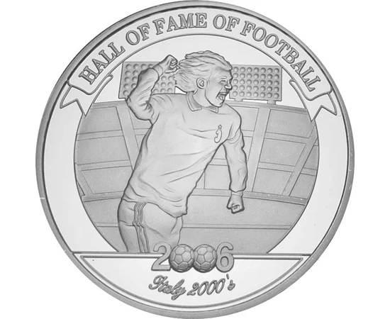 2000 şilingi, Paolo Maldini, Italia, argint de 350/1000, 26 g, Uganda, 2006
