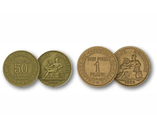 50 centime, 1, 2 franci, ,  , , Franţa, 1920-1929