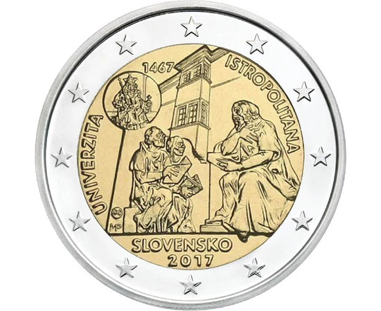  2 euro, Univ. Istropolitana, 2017, Slovacia