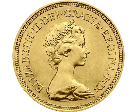  1 sov., aur, Elisabeta II, 1974-1984, Marea Britanie