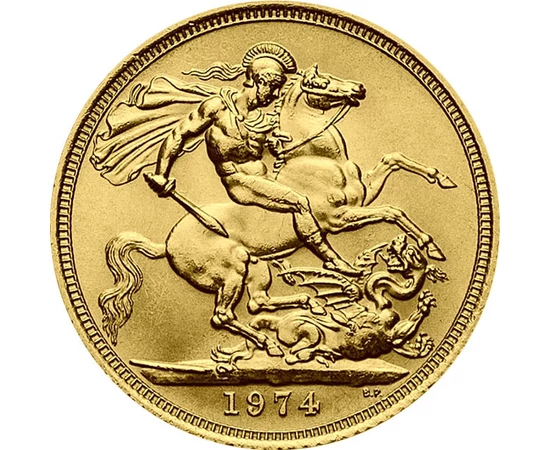  1 sov. aur Elisabeta II 1974-1984 Marea Britanie
