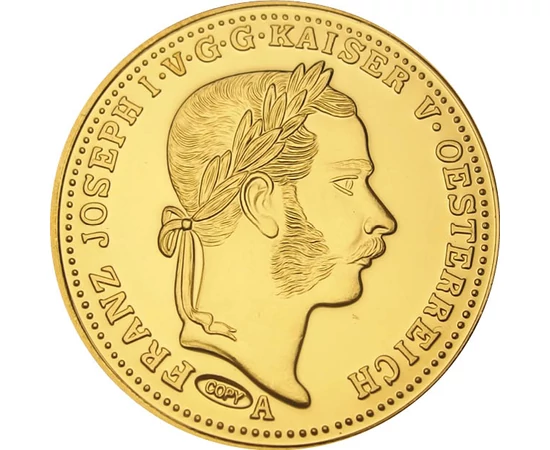 1 coroană replică Vereinsmünze   cupru nichel placat cu aur 114 g Monarhia Austro-Ungară piesa originală: 1866