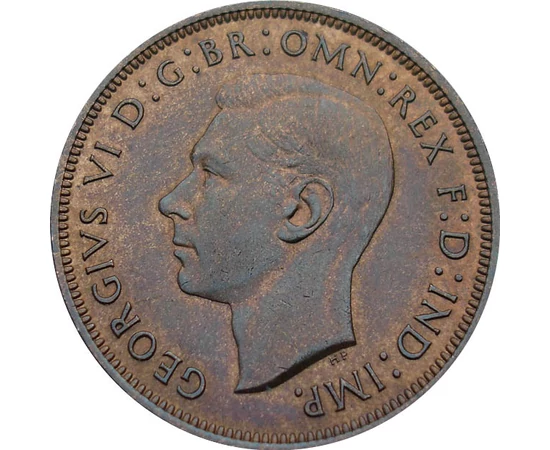 1 penny Portretul lui George al VI-lea cupru nichel 945 g Marea Britanie 1937-1948