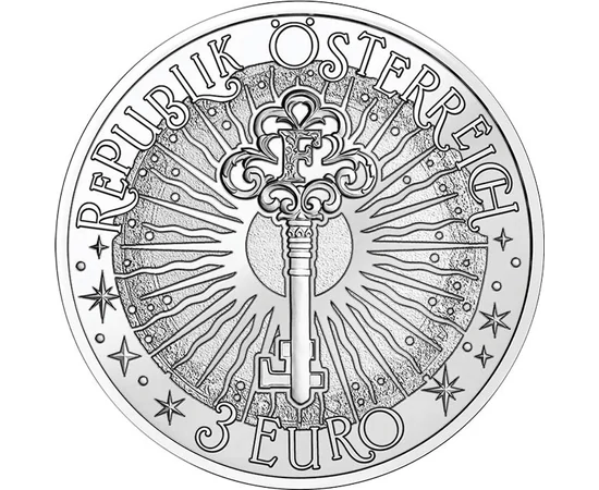 3 euro Soare cheia F  cupru nichel 16 g Austria 2026