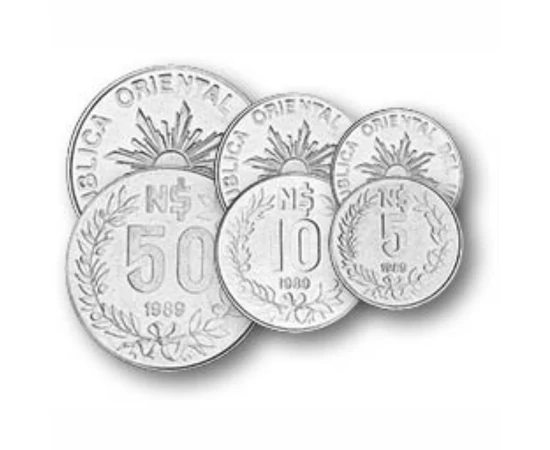 5, 10, 50, 100, 200, 500 peso nou, ,  , 0, Uruguay, 1989