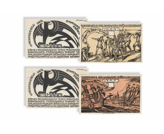 5 x 1 mărci de necesitate    0 Republica de la Weimar 1922