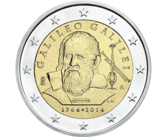  2 euro, Galileo Galilei, 2014, Italia