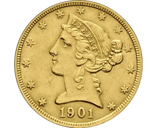  5 dolari, Liberty, Au,1839-1908, SUA