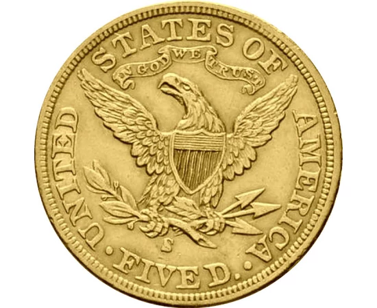  5 dolari Liberty Au1839-1908 SUA