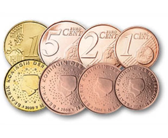 1, 2, 5, 10, 20 ,50 cenţi, 1, 2 euro, ,  , 0, Olanda, 2000