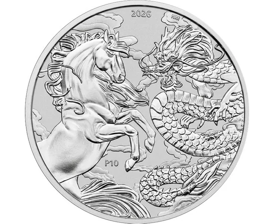1 dolar, Calul, dragonul, , argint de 999,9/1000, 31,1 g, Australia, 2026