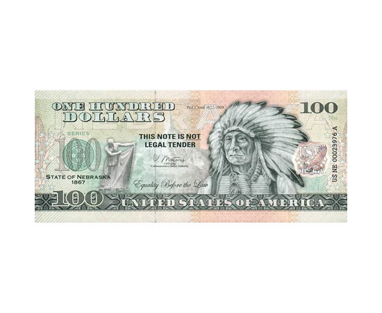 100 dollari bancnotă suvenir    0 SUA 2022