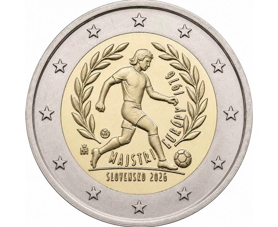 2 euro, Fotbalist, coroană de laur, cupru, nichel, 8,52 g, Slovacia, 2026