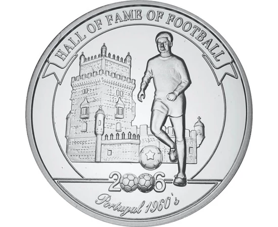 2000 şilingi, Eusébio, Portugalia, , argint de 350/1000, 27 g, Uganda, 2006