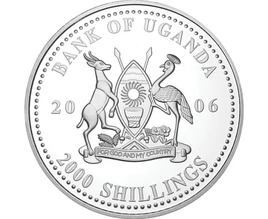 2000 şilingi Stemă   argint de 350/1000 27 g Uganda 2006